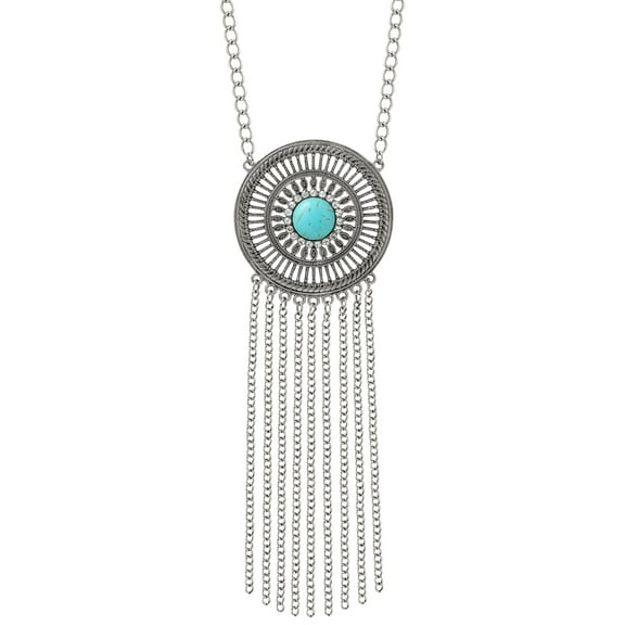 Jessica Simpson Women's Faux Turquoise Circle Necklace