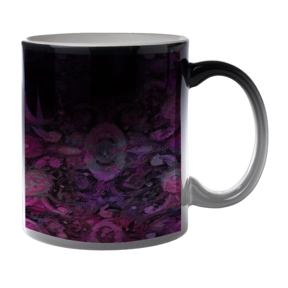 KuzmarK Black Heat Morph Color Changing Coffee Cup Mug 11 Ounce - Paisley Pretty Painting