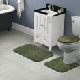 thumbnail image 2 of Garland Rug Traditional Washable Bath Rug Set, 3 Piece Set (21"x34" Bath Rug, Contour Rug, & Toilet Lid) Deep Fern, 2 of 8