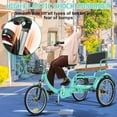thumbnail image 4 of Linor Adult Tricycle with Rear Seats, 20" 3-Wheel, Front and Rear Baskets, Trike for Seniors, Green, 4 of 10