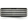 thumbnail image 4 of Chisel Stainless Steel Brushed and Polished Black IP-plated Striped 8.2mm Band - Ring Size 11.0, 4 of 8