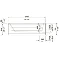 thumbnail image 3 of Duravit 700100000000092 D-Code 67" Drop In Acrylic Soaking Tub - White, 3 of 7