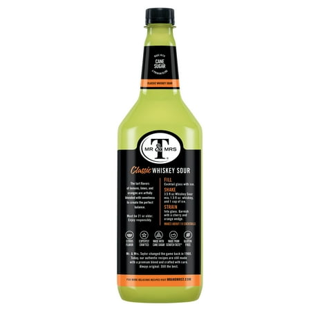 Mr & Mrs T Whiskey Sour Mix, 33.8 fl oz, Bottle