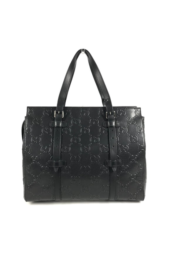 Pre-Owned GUCCI 625774 GG Embossed Logo Tote Bag Shoulder Leather Men's Women's Black