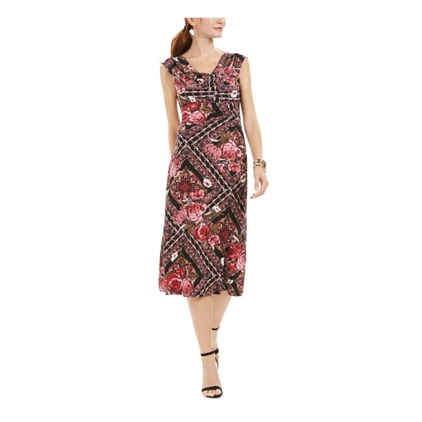 Connected Apparel CONNECTED APPAREL Womens Burgundy Ruffled Floral