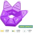 thumbnail image 3 of 2 Pack Pill Organizer Portable 7 Day Pill Box, Easy Fill Pill Case and Medicine Organizer Weekly with Separate Compartments, Pill Container Large Size Medication Organizer (Purple), 3 of 7