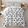 thumbnail image 2 of Castle Fairy Gothic Kawaii Coquette Skull Quilt Full,Cartoon Bow Heart Full Bedspread Sets,White Black, 2 of 7