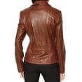 thumbnail image 2 of Luis Leather Womens Bambert Grey Lambskin Genuine Leather Jacket, Biker Jacket Large, 2 of 3
