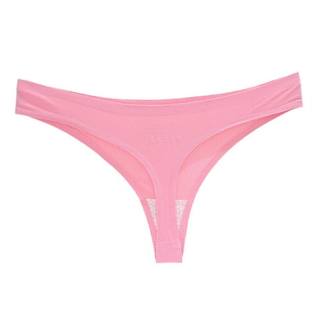 

Brief for Women Silky Touch Underpants Spandex Thong Ice Silk Low Rise T-back Classic Fit High-Waisted Trip Thongs G-String Milk Silk Seamless Thongs Womens Underwear Cotton