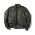 thumbnail image 1 of DAFEILI Military MA1 Nylon Padded Windproof Winter White Men Bomber Jacket Quilted Flight Jacket Unisex, 1 of 5