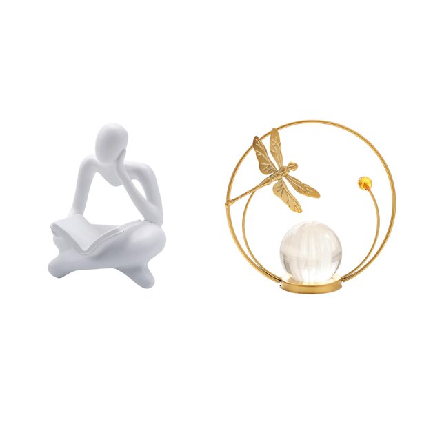 Figura de lector abstracto,Estatua de pensador abstracto,arte,manualidades,decoraciones,Figuras humanas decorativas para oficina,objetos coleccionables,Estatua de bola de cristal,Estatuas de