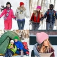 thumbnail image 5 of 2 Pieces 3-Hole Ski Mask Knitted Face Cover Winter Balaclava Full Face Mask for Men Women Outdoor Sports (Black), 5 of 5