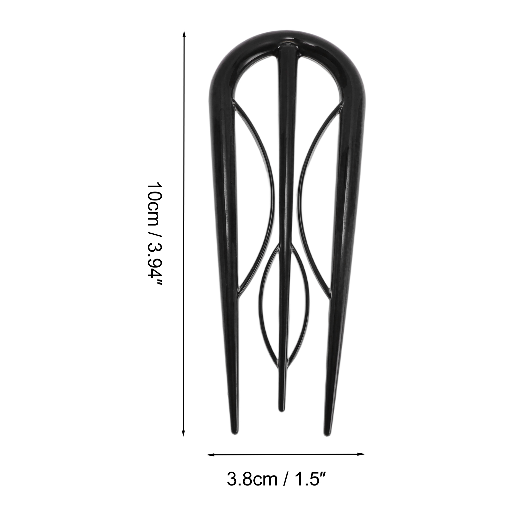 Unique Bargains U-shaped Hair Pin 3.94"x1.50" 1 Pc Glossy Black