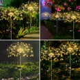 thumbnail image 4 of Syenll Solar Firework Lights, 2 Pack 120 LED Solar Garden Stake Lights for Outdoor Patio Lawn Decor (Warm White), 4 of 9
