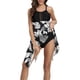 thumbnail image 2 of VISgogo - Conjunto de tankini informal para mujer, tops de malla con estampado floral y bragas de color sólido VISgogo moda, 2 of 8