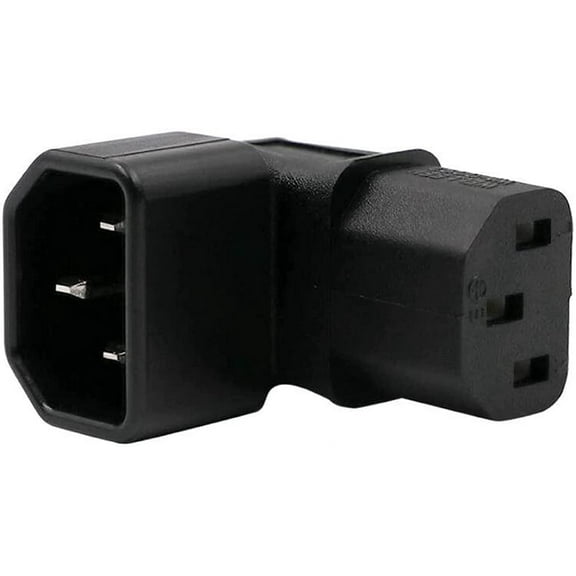 Toptekits IEC C14 to C13 Power Adapter, PDU Plug/Socket IEC320 C14 to Up 90 Degree C13 Power Convertor for LCD Wall Mount TV(C14 to Up C13)