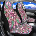 thumbnail image 4 of POLERO Car Decor Auto Interior Front Seat Protector for Sedans and Trucks, Washable Polyester Seat Cover Set of 2, Pink Mandala Floral, 4 of 4