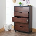 thumbnail image 5 of Bowery Hill Wood 5-Drawer Chest with Casters in Vintage Walnut, 5 of 7