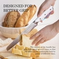 thumbnail image 3 of ROCKSHEAT Bread Knife, 20.5cm/8in Multifunction Serrated Knife for Homemade Bread, High Carbon Stainless Steel Razor Sharp Slicer with Wide Wavy Edge & Comfort Handle for Sourdough Turkey Fruit, 3 of 6