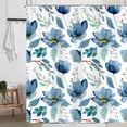 thumbnail image 5 of Rustic Floral Flannel Bath Mats Rugs, Farmhouse Teal Flowers Old Brown Wooden Plank Country Bathroom Mat, Vintage Fashion Bathroom Rug 16X48IN, 5 of 5