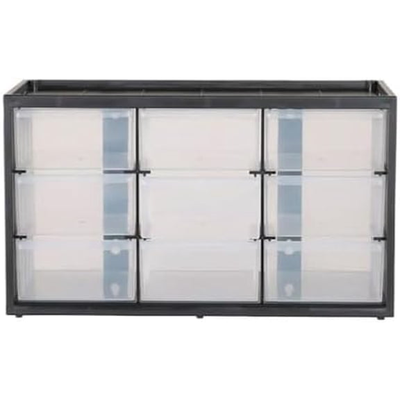 Plastic Storage Organizer Bin System, 9 Compartment, Modular, Home Office (‎CMST40709)