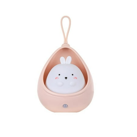 

Auto-Induction Bedside Table lamp with White Warm Light Night Lamp for Nighttime Walking Travelling Pink Rabbit