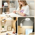 thumbnail image 4 of Lámpara de escritorio LED con clip y brazo flexible, alimentada por USB. Ideal para leer, estudiar, trabajar, para la oficina en casa, el dormitorio y la residencia estudiantil., 4 of 6