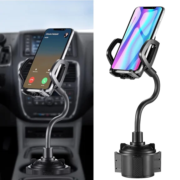 Universal Adjustable 360° Car Mount Gooseneck Cup Cradle Holder Stand For Phone