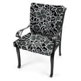thumbnail image 3 of Jordan Manufacturing 44" x 21" Halsey Shadow Black Floral Rectangular Outdoor Chair Cushion with Ties and Hanger Loop, 3 of 12