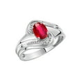thumbnail image 3 of RYLOS Rings for Women Silver Swirl Ring with 7X5MM Oval Gemstone &  Diamond Ring July Ruby Jewelry Size 8, 3 of 7