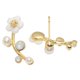 thumbnail image 1 of Farfi 1 par de pendientes de perlas de imitación con flores y diamantes de imitación para mujer, joyería para regalo de fiesta, dorado, 1 of 5