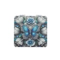 thumbnail image 1 of Espejo de Maquillaje Azul Mariposa Único 1 Pc para Viajes Vacaciones Gris Verde PU Acero Inoxidable Vidrio, 1 of 1