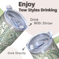 thumbnail image 4 of Paisley Pattern 20OZ Insulated Coffee Mug Stainless Steel Travel Tumbler with Lid Handle Straw, 4 of 6