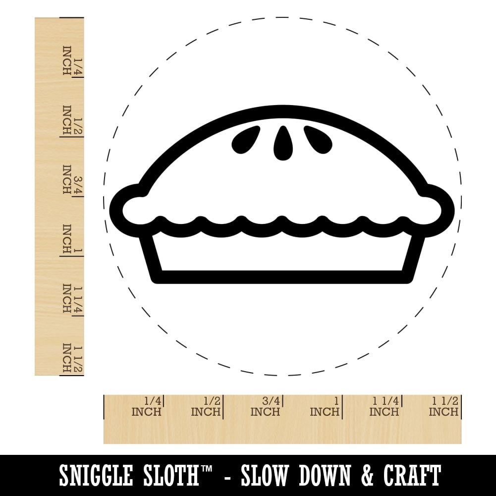 Yummy Pie Self-Inking Rubber Stamp Ink Stamper - Black Ink - Large 1-1/2 Inch