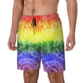 thumbnail image 1 of Balery Colorful Tie Dye Bañador para hombre, shorts de playa de secado rápido con entrepierna y forro de compresión-Small, 1 of 6