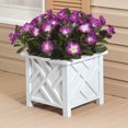 thumbnail image 2 of ZYPPPA Chippendale Planter Box, White – Plant Holder for Garden, Patio and Lawn – 14 ¾” sq. x 13 ¼ H Overall, 2 of 14