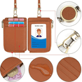 thumbnail image 5 of Wason Badge Holder Card Wallet Real Leather with Zipper, Detachable Neck Lanyard, Hand Strap, Retractable Badge Reel, Multi Purpose Case for ID Permit Badge Coin Key Driver's License (Brown), 5 of 8