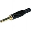 Monoprice 6.3mm (1/4 inch) Mono Plug, Black Shell, Gold Plated OD:7.5MM