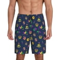 thumbnail image 3 of Lsque Mardi Gras Carnival Mens Sleep Pajama Shorts,Short Pajama Pants, Cotton Ultra-Soft Knit-X-Large, 3 of 9