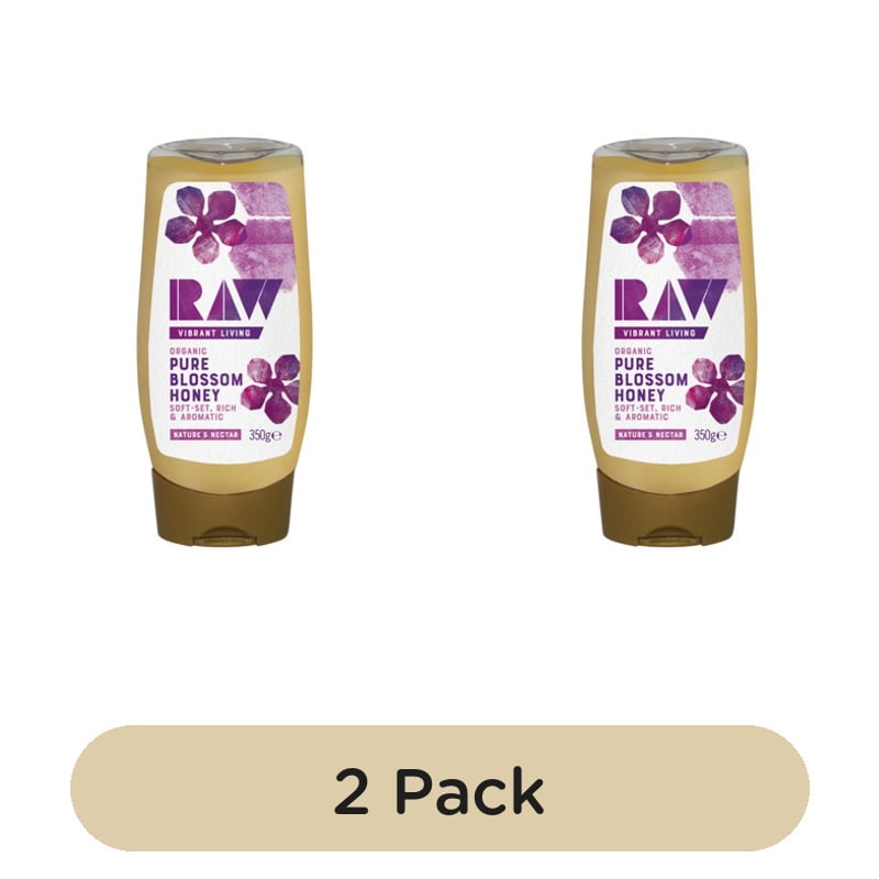 Raw Health Organic Pure Blossom Honey 350g, British Import (Pack of 2)