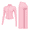 Pink, variant on Women's Polka Dot Workout Outfit Set, Zip Up Stand Collar Jacket & High Waist Flared Pants 2 Piece Yoga Tracksuit