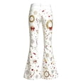 thumbnail image 5 of YAYUBA Girl's Flare Pants High Waist Bell Bottom Pants Bootcut Casual Pants Kids Print Stretch Hippie Pants 15-16 Years White, 5 of 5
