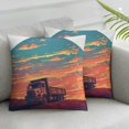 thumbnail image 3 of Vintage Sunset Recycling Trash Garbage Truck Kids Boy Throw Pillow, 3 of 7