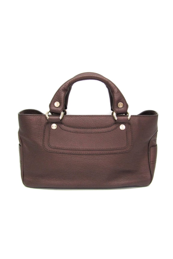 Pre-Owned Celine Boogie Women's Leather Handbag Dark Brown