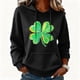 thumbnail image 1 of Xuyuer Womens St. Patrick's Day Clover Print Hoodie Casual Long Sleeve Sweatshirt Irish Shamrock Pullover Tops Sweatshirts Clover Print Shirts Casual Irish Gift Loose Fit Tops, 1 of 6