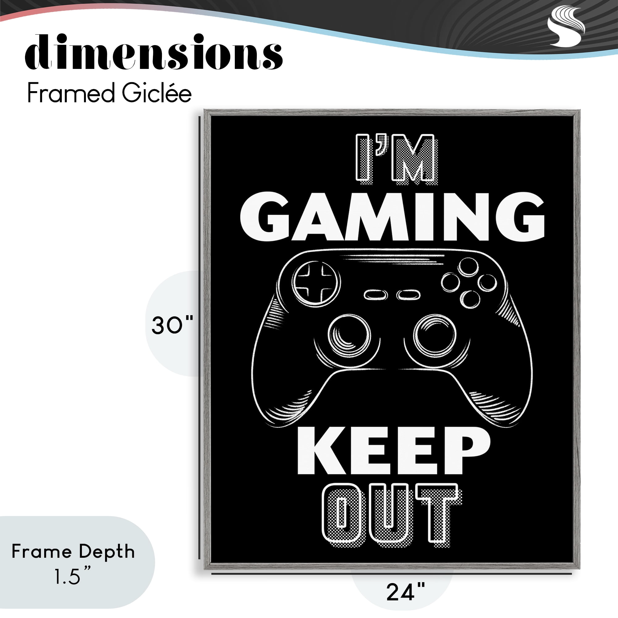 Stupell Industries I'm Gaming Keep Out Gray Framed Giclee Art, design by Marcus Prime