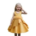 thumbnail image 2 of Fozruso Girls A Line Dress Elegant Satin Girls Party Dress With Puffy Sleeves And Flowy Skirt For And Celebrations Sizes 5-6 Years, 2 of 6