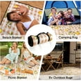 thumbnail image 4 of Picnic Blankets Waterproof Foldable Extra Large,80"x 60" Outdoor Beach Blanket Waterproof Sandproof,3-Layer Lightweight Handy Mat Tote Picnic Camping Rugs for Outside Your Rv(Lemon Checkered), 4 of 6