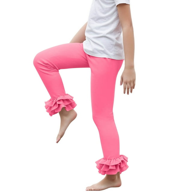 Pantalones largos para niños, de color liso, para niñas, para ciclismo, largos, deportivos, informales, para el hogar, para bailar, de algodón, multicolor