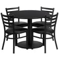 thumbnail image 1 of Bowery Hill 5 Piece Round Laminate Table Set in Black, 1 of 2